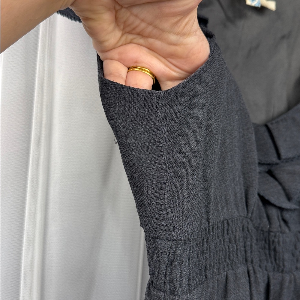 Maeve Anthropologie Gray Ruffle Cap Sleeve Wool Blend Pockets‎ Dress Womens Sz 2 - Picture 6 of 14